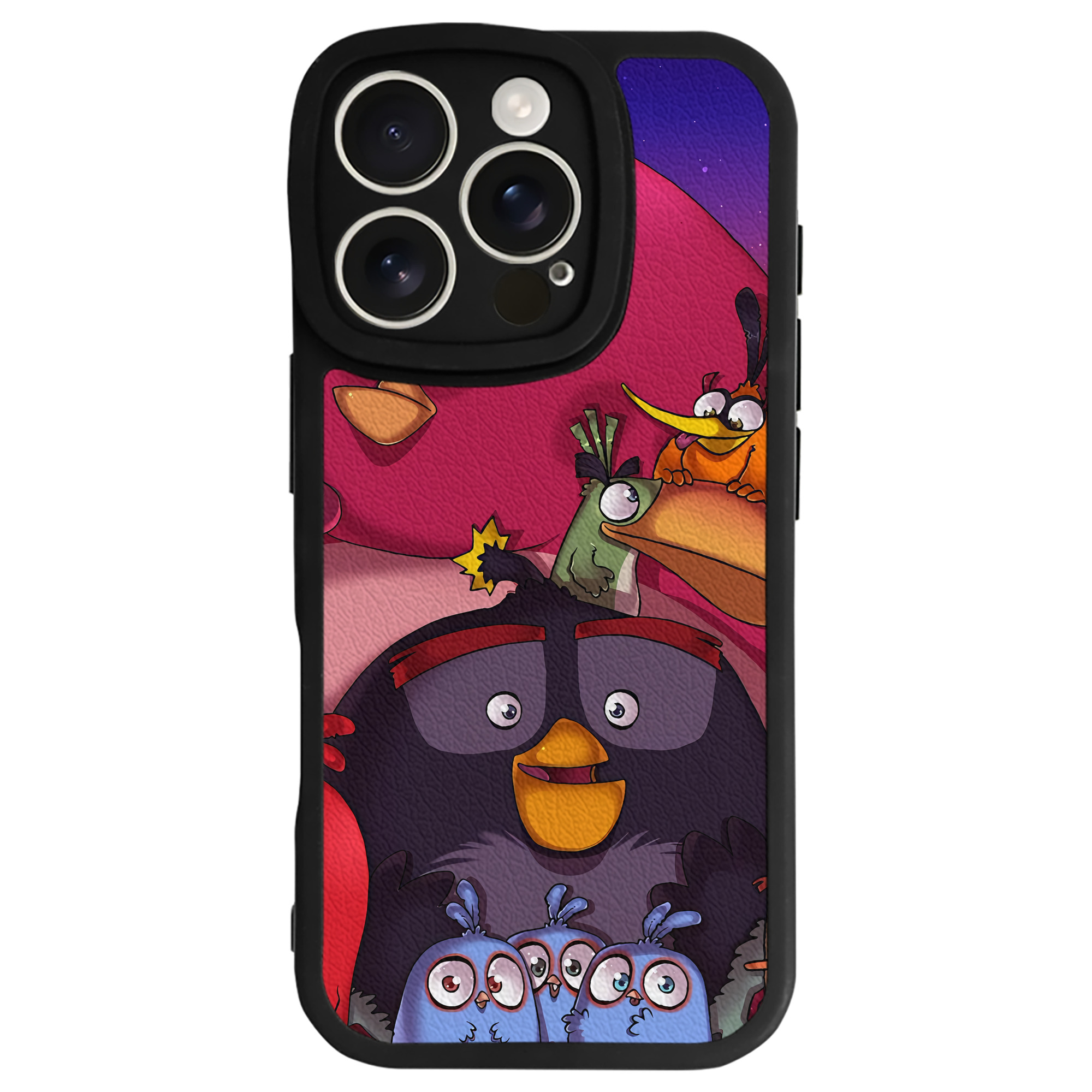 （画像用） Angry Birds アングリーバード 【iPhone 16シリーズ対応】シリコンスマホケース（レザー調） 材質：シリコン